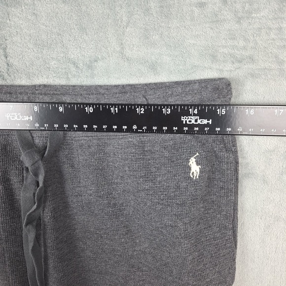 Polo Ralph Lauren Pants Large Gray Thermal Waffle Pajama Lounge Jogger Sleepwear - Picture 4 of 8